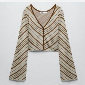 Zara striped knit crop top